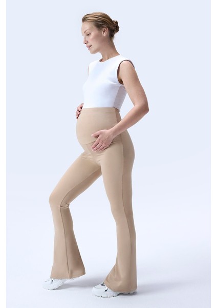 Imaj 436 Bej Renk Toparlayıcı ve Extra Esnek Etkili Yüksek Bel Ispanyol Paça Hamile Tayt indirimleri