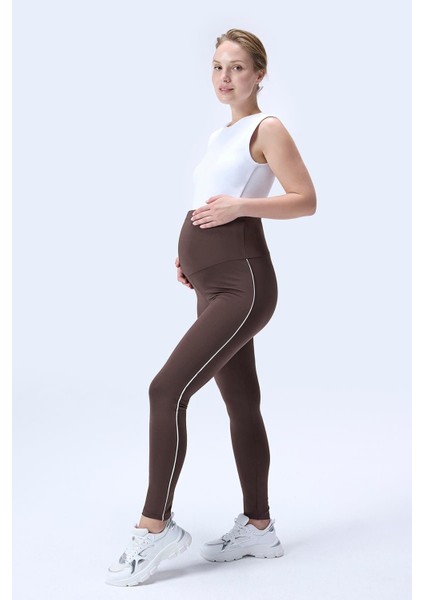 Imaj 356 Kahverengi Renk Toparlayıcı ve Extra Esnek Etkili Yüksek Bel Hamile Tayt