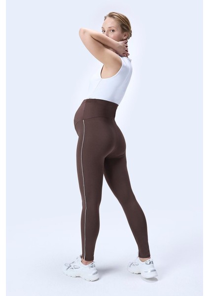 Imaj 356 Kahverengi Renk Toparlayıcı ve Extra Esnek Etkili Yüksek Bel Hamile Tayt modelleri