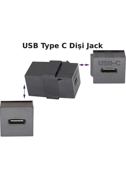 Type C Keystone Soketi - Siyah - EPH8500102 fırsatları