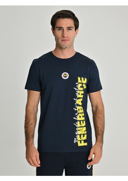 Lisanslı 25/26 Lacivert Tribün Dokuma Logolu T-Shirt fiyatları