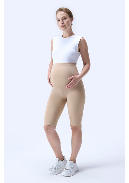 Imaj 715 Bej Renk Toparlayıcı ve Extra Esnek Etkili Yüksek Bel Hamile Tayt