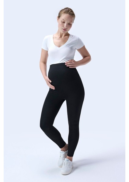 Imaj 344 Siyah Renk Toparlayıcı ve Extra Esnek Etkili Yüksek Bel Hamile Tayt
