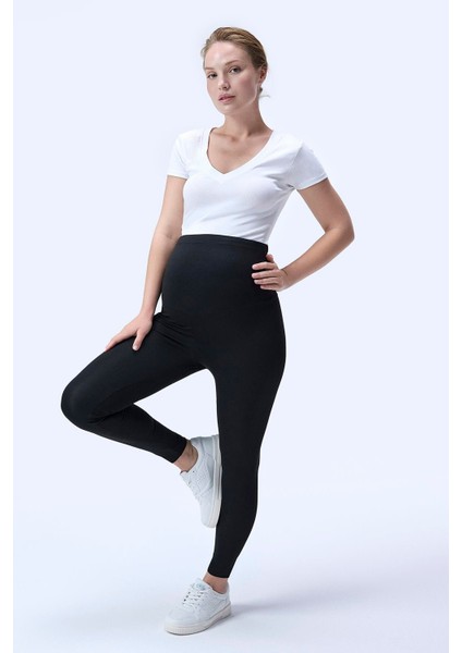 Imaj 714 Siyah Renk Toparlayıcı ve Extra Esnek Etkili Yüksek Bel Hamile Tayt