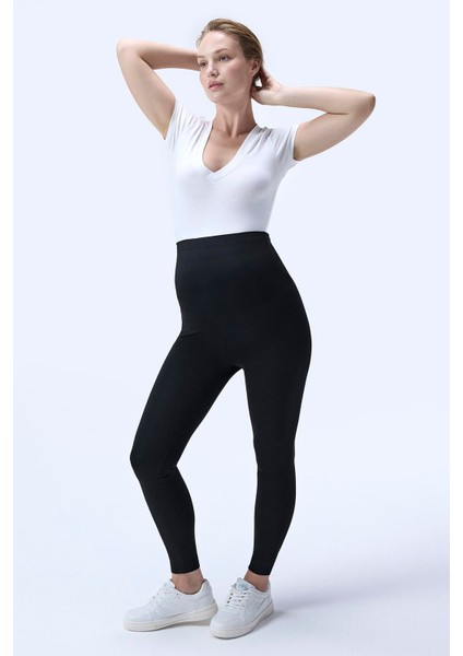 Imaj 714 Siyah Renk Toparlayıcı ve Extra Esnek Etkili Yüksek Bel Hamile Tayt modelleri