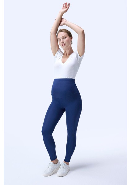 Imaj 714 Lacivert Renk Toparlayıcı ve Extra Esnek Etkili Yüksek Bel Hamile Tayt