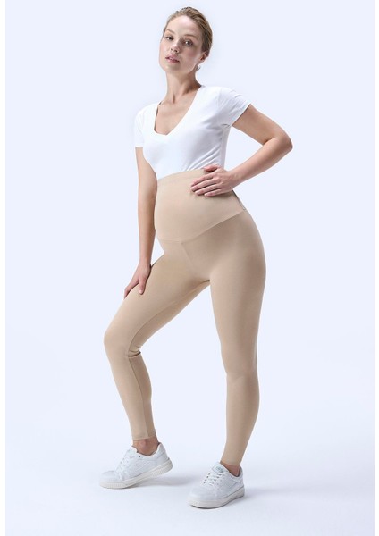 Imaj 714 Bej Renk Toparlayıcı ve Extra Esnek Etkili Yüksek Bel Hamile Tayt