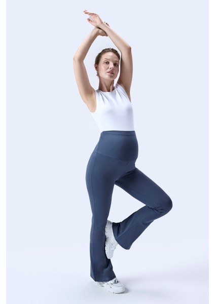 Imaj 436 Gri Renk Toparlayıcı ve Extra Esnek Etkili Yüksek Bel Ispanyol Paça Hamile Tayt modelleri