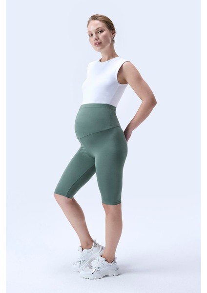 Imaj 349 Yeşil Renk Toparlayıcı ve Extra Esnek Etkili Yüksek Bel Hamile Tayt
