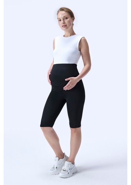 Imaj 715 Siyah Renk Toparlayıcı ve Extra Esnek Etkili Yüksek Bel Hamile Tayt