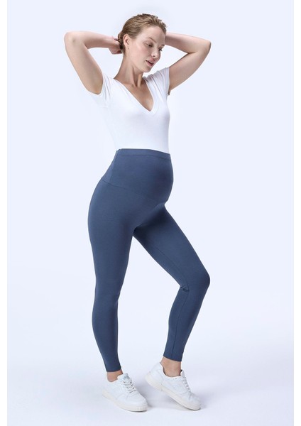 Imaj 714 Gri Renk Toparlayıcı ve Extra Esnek Etkili Yüksek Bel Hamile Tayt modelleri