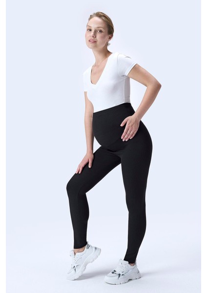 Imaj 371 Siyah Renk Toparlayıcı ve Extra Esnek Etkili Yüksek Bel Hamile Tayt indirimleri