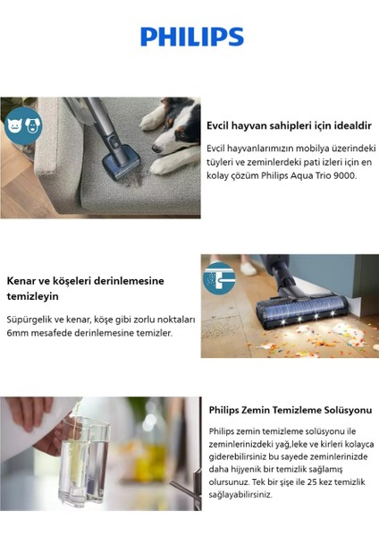 Islak & Kuru ve Mop Özellikli Istasyonlu Kendini Temizleyen Istasyonlu 9000 Serisi Kablosuz Dikey Premium Süpürge indirimleri