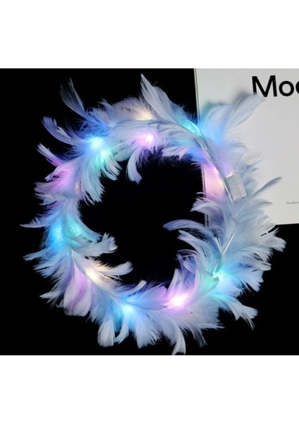 Renkli LED Işıklı 3 Fonksiyonlu Parti Tacı, Mavi, 12X12 cm