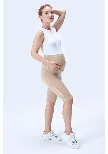 Imaj 357 Bej Renk Toparlayıcı ve Extra Esnek Etkili Yüksek Bel Hamile Tayt