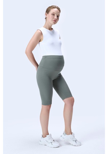 Imaj 364 Yeşil Renk Toparlayıcı ve Extra Esnek Etkili Yüksek Bel Hamile Tayt