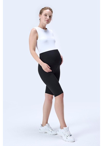 Imaj 364 Siyah Renk Toparlayıcı ve Extra Esnek Etkili Yüksek Bel Hamile Tayt