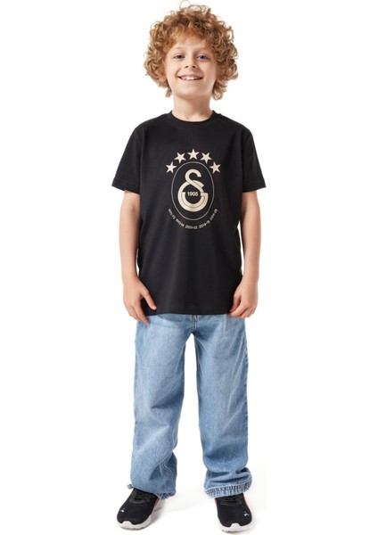 Lisanslı 2025 Şampiyonluk Logolu Özel Siyah Çocuk T-Shirt fiyatları