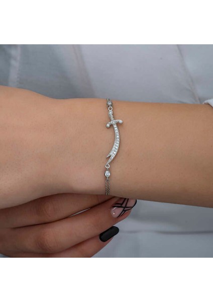925 Ayar Gümüş Zülfikar Kılıcı Kadın Bileklik (BC-C2F5E9) indirimleri