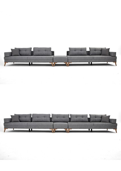 Zeri 3+3+3 Yataklı Puzzle Modüler U Köşe Koltuk Takımı & Puflu Köşe Takımı - Koyu Kahve 169 fiyatları