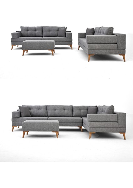 Zeri 3+3+3 Yataklı Puzzle Modüler U Köşe Koltuk Takımı & Puflu Köşe Takımı - Koyu Kahve 169 fırsatları