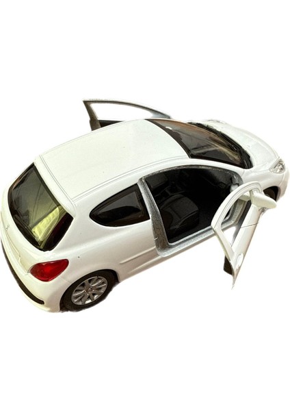 Peugeot 207 Oyuncak Araba Lisanslı Metal Çek Bırak 1/32 Beyaz modelleri