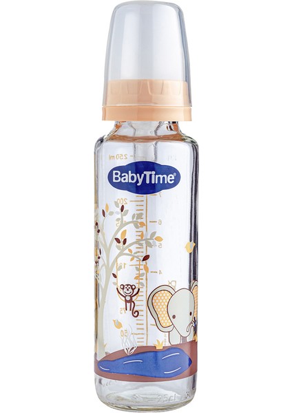 Klasik Cam Biberon 225ML, Silikon Kiraz Uçlu, Güvenli ve Sağlıklı Beslenme