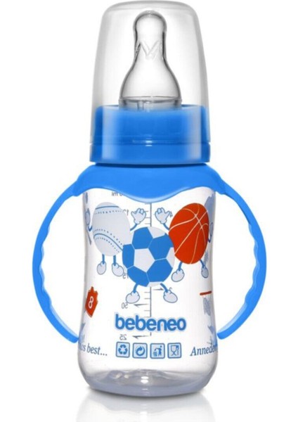 Mavi Renkli 140 ml Kulplu Pp Biberon, Sağlıklı ve Güvenli Bebek Beslenmesi