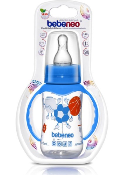 Mavi Renkli 140 ml Kulplu Pp Biberon, Sağlıklı ve Güvenli Bebek Beslenmesi fiyatları
