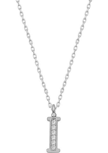 925 Ayar Gümüş Rodyum Kaplama I Harfi Kadın Gümüş Kolye (BC-9A9F40)