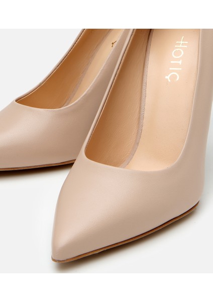 01AYH303720A330 KADIN Deri Bej Ince Topuklu Stiletto