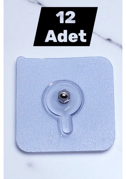 Yapışkanlı Duvar Vidası 12 Adet Çerçeve Askısı Vidalı Tırnak Kanca Şeffaf Duvar Askısı