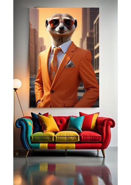 Yakışıklı Samur V1 Ev Duvar Salon Güzellik Salonu Ofis Dükkan Dekarasyon Kanvas Tablo