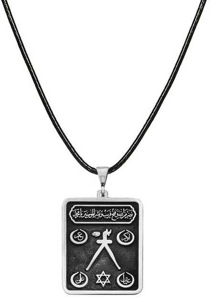 Gümüş Barbaros Hayrettin Paşa Sancağı Işlemeli Kolye (BC-7D54DD)