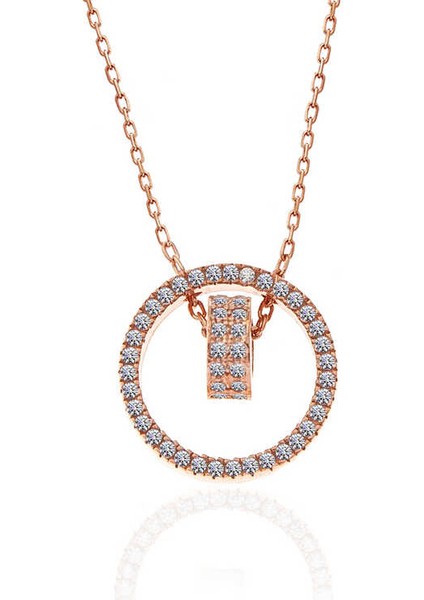 925 Ayar Gümüş Rose Iç Içe Geçmiş Halka Kadın Kolye (BC-E40B05) modelleri