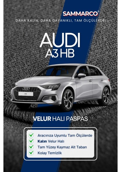 Audi A3 Hatchback 2020-2025 Halı Paspas Velur Paspas Kumaş Paspas Oto Paspas fiyatları
