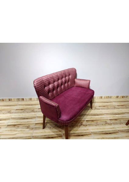 - Roma Çay Seti Koltuk Takımı - Dijital Baskı Kumaş - Kaz Ayağı Desen - Ahşap Ayaklı - Gül Kurusu fırsatları