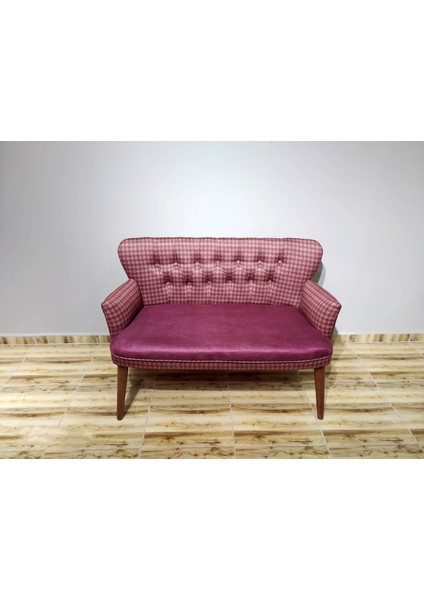 - Roma Çay Seti Koltuk Takımı - Dijital Baskı Kumaş - Kaz Ayağı Desen - Ahşap Ayaklı - Gül Kurusu indirimleri