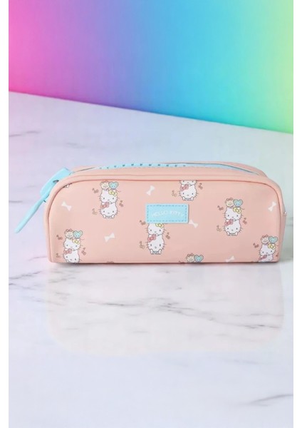 Sanrio Lisanslı Büyük Fermuarlı Kırtasiye Çantası (Hello Kitty)