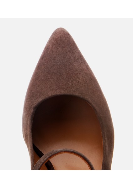 01AYH304130A480 KADIN Süet Deri Kahverengi Mary Jane Stiletto