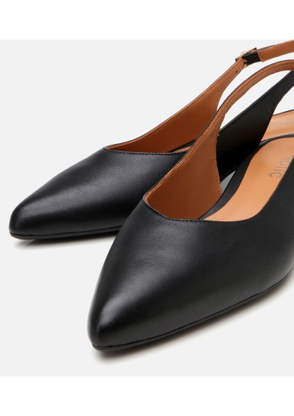 01AYH304040A100 KADIN Deri Siyah Arkası Açık Babet