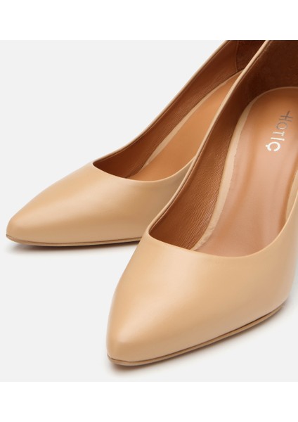01AYH304180A330 KADIN Deri Bej Yüksek Topuklu Stiletto