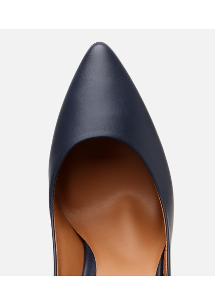 01AYH304180A680 KADIN Deri Lacivert Yüksek Topuklu Stiletto
