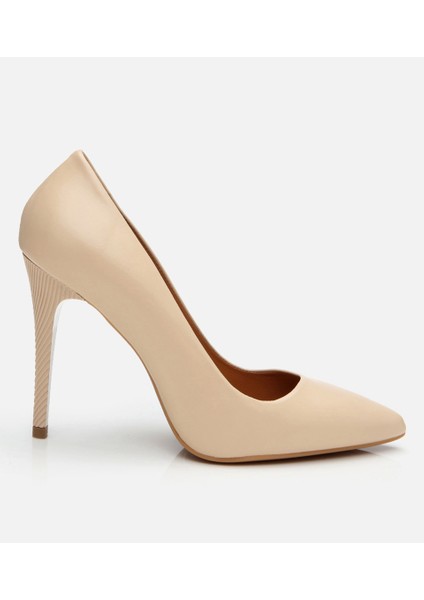 01AYH304170A310 KADIN Deri Pudra Yüksek Topuklu Stiletto