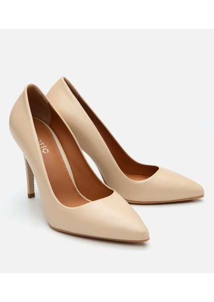 01AYH304170A310 KADIN Deri Pudra Yüksek Topuklu Stiletto