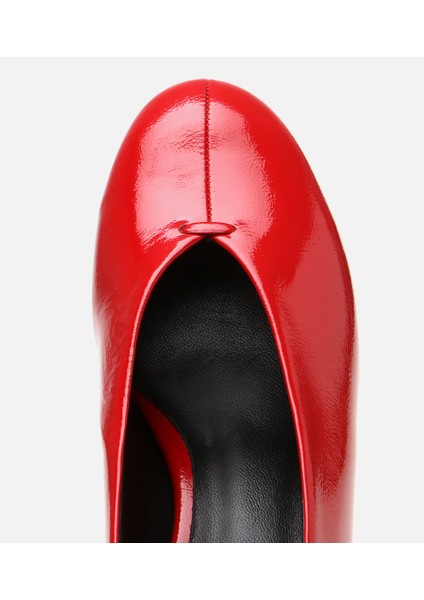 01AYH304790A750 KADIN Rugan Deri Kırmızı Ince Topuklu Ayakkabı