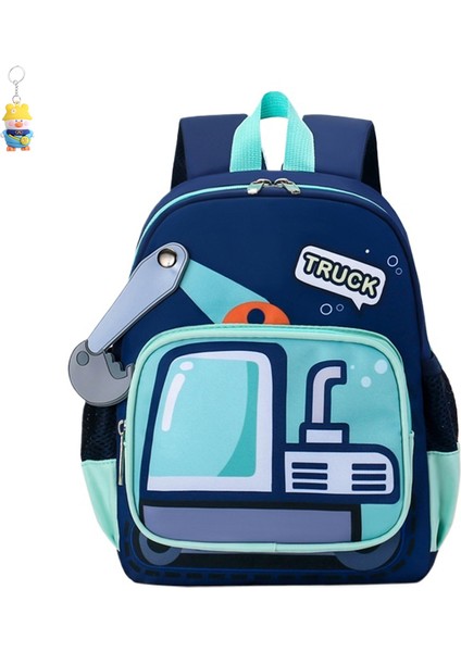Çocuk Okul Çantası Erkek Ekskavatör Üç Boyutlu 3-5-6 Yaş Bebek Anaokulu Sırt Çantası Küçük ve Orta Sınıf Sırt Çantası (Yurt Dışından)