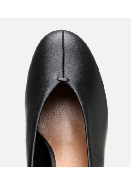 01AYH304510A100 KADIN Deri Siyah Ince Topuklu Ayakkabı