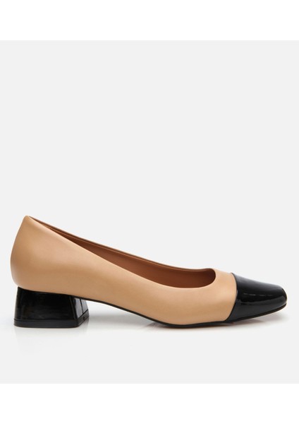 01AYH304310A133 Deri Siyah Kadın Kalın Topuk