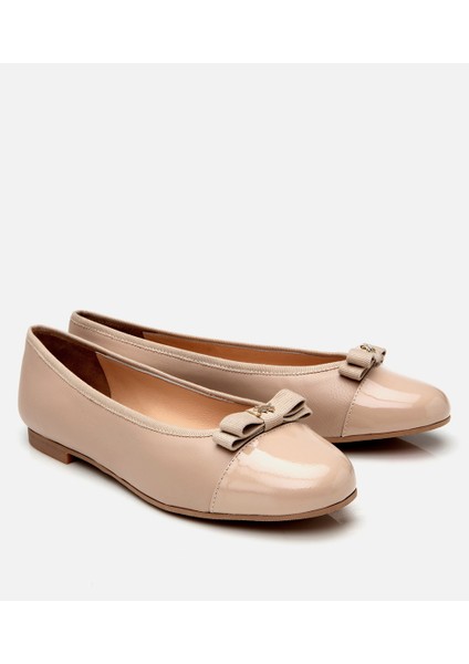 01AYH304810A310 KADIN Deri Bej Tokalı Babet